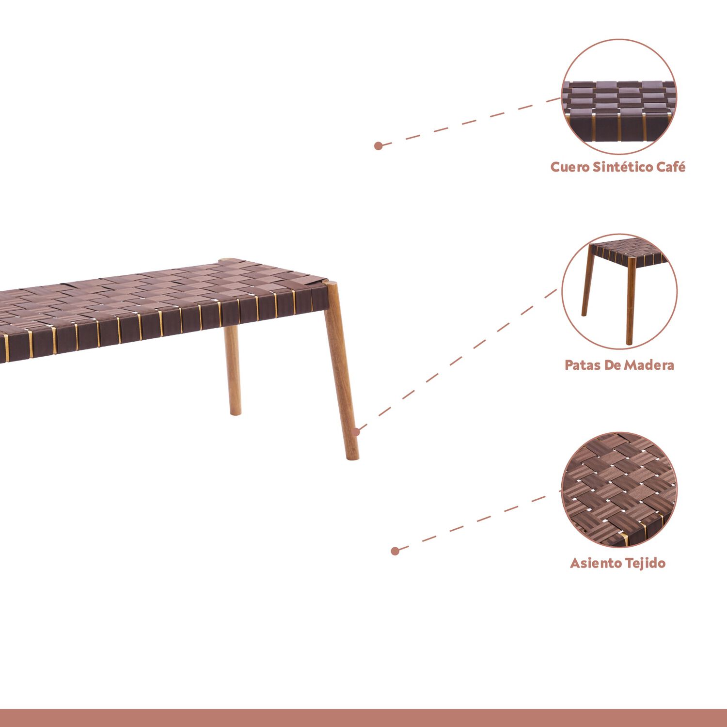 Banqueta Austral 120cm - Cinta Tejida De Nailon Caf&eacute; image number 5.0