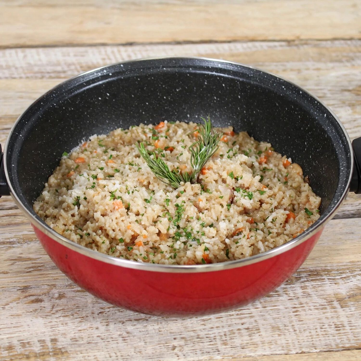 Olla Arrocera Antihaderente 26 Cm 4,5 Litros Modelo Coral Due Marca Magefesa Color Rojo image number 4.0