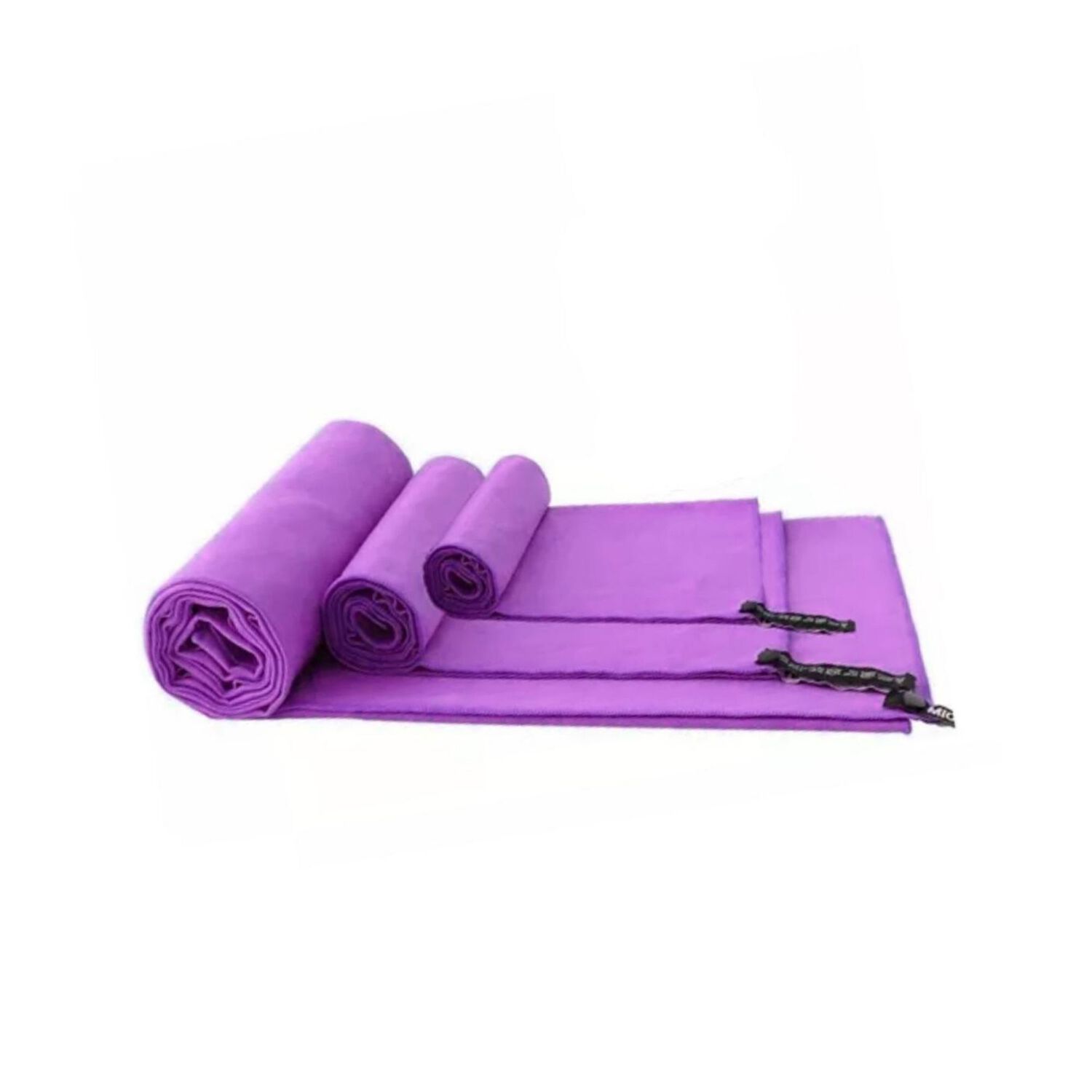 Set 3 Toallas Ba&ntilde;o Viaje Microfibra Secado R&aacute;pido Violeta Claro image number 2.0