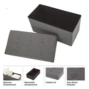 Banqueta Pouf Lino Gris