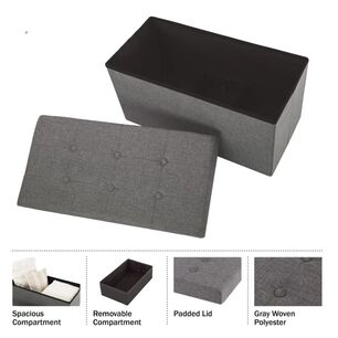 Banqueta Pouf Lino Gris