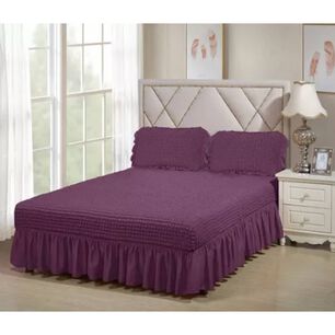 Faldon Liso Cama De 1,5 Plaza