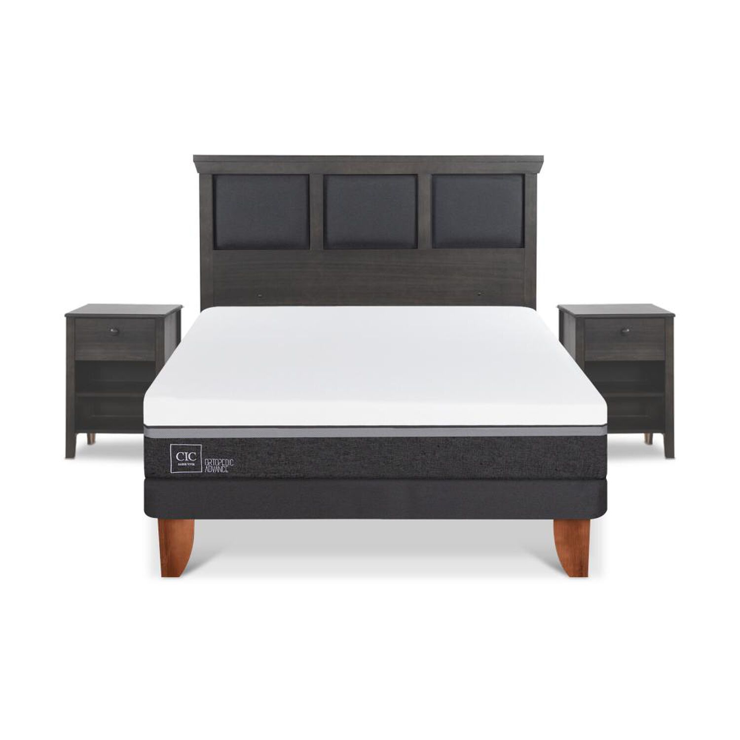 Cama Europea Cic Ortopedic Advance / 2 Plazas / Base Normal + Set De Maderas image number 0.0