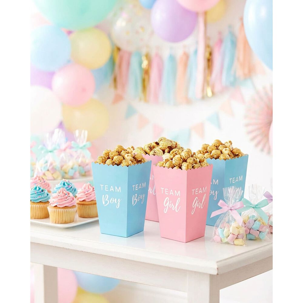 Pack De 12 Caja De Pop Corn Baby Shower Revelacion De Genero image number 3.0