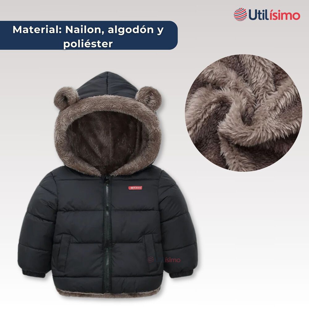 Parka Con Capucha Manga Larga Unicolor Ni&ntilde;o Y Ni&ntilde;a Jump Kids Black image number 2.0