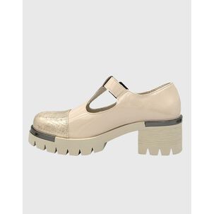 Zapato Para Mujer Con Taco Bajo Mary Jane Blanco