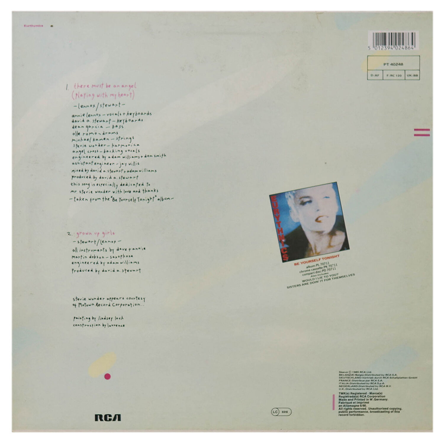 Eurythmics - There Must Be An Angel (playing With My Heart) | 12" Maxi Single Usado image number 1.0