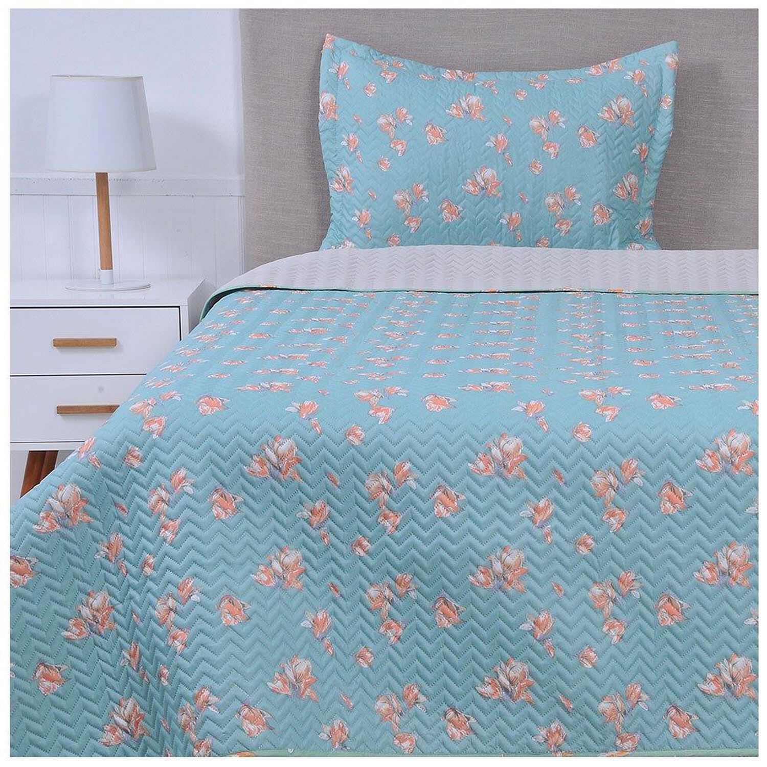 Cubrecama Quilt Estampado 1.5 Plazas Barraquitas image number 0.0