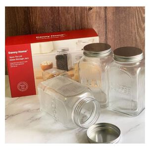 Juego De 3 Frascos Vidrio Almacenamiento Cocina