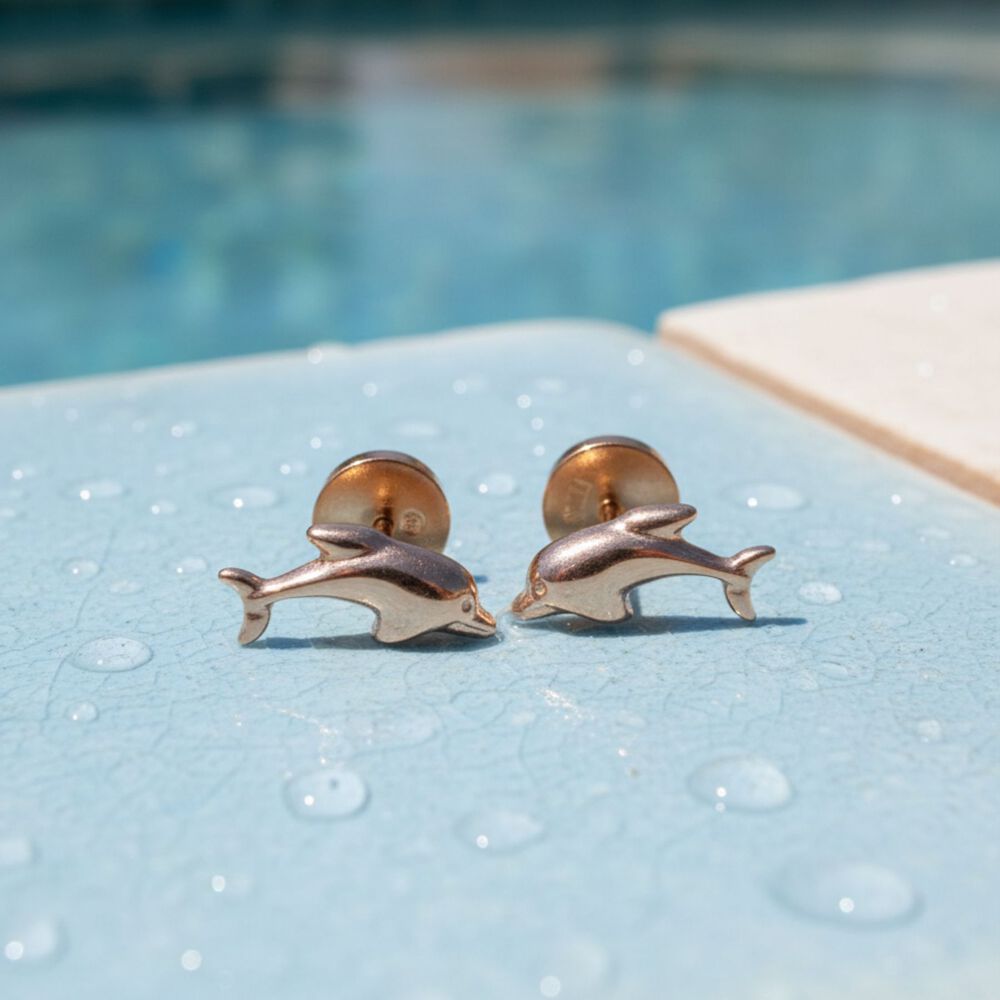 Aros Delfin Abridores 4x9 Mm Oro 14k Nacional image number 2.0