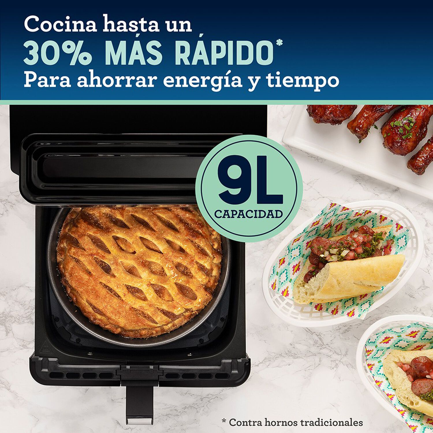 Freidora De Aire Digital Oster Con Capacidad De 9 Lt Ckstaf90d image number 5.0