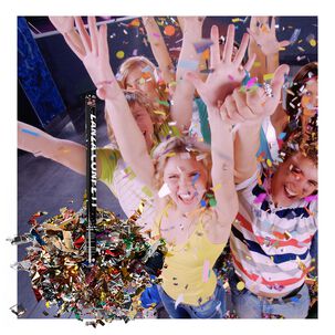 Lanza Confeti Multicolor Tubo 80cm 1 Pieza Cotillón Fiesta