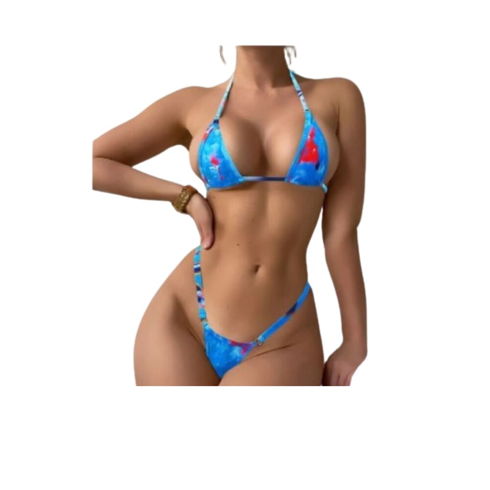 Traje Ba&ntilde;o Bikini Micro Tri&aacute;ngulo Con Estampado Muy Sexi image number 8.0