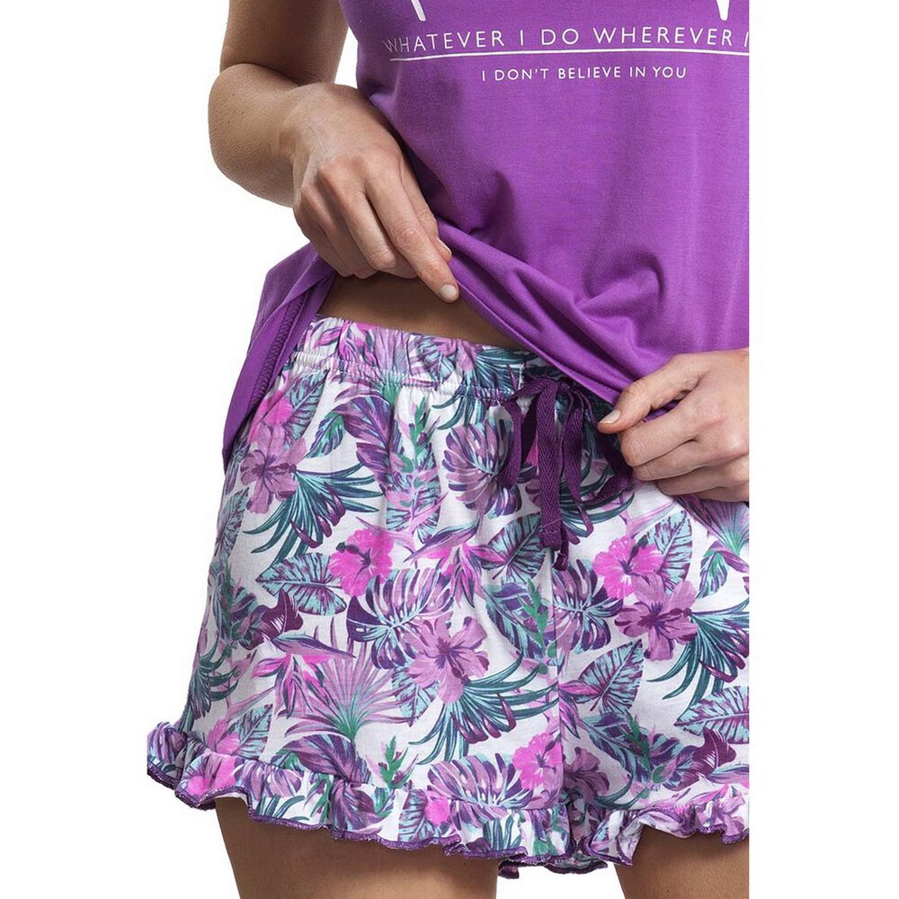 Pijama Algodón Short Y Polera Con Estampado image number 1.0