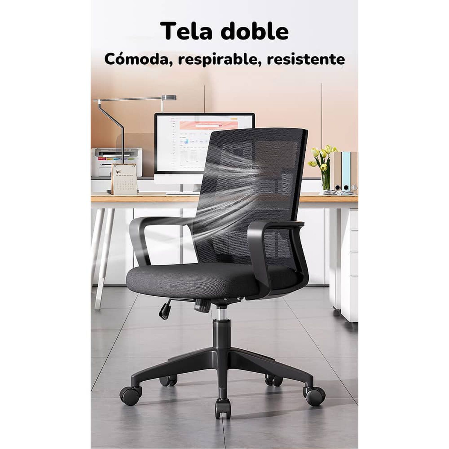 Silla De Escritorio Blanca Con Apoya Cabeza By Lubabycas image number 1.0