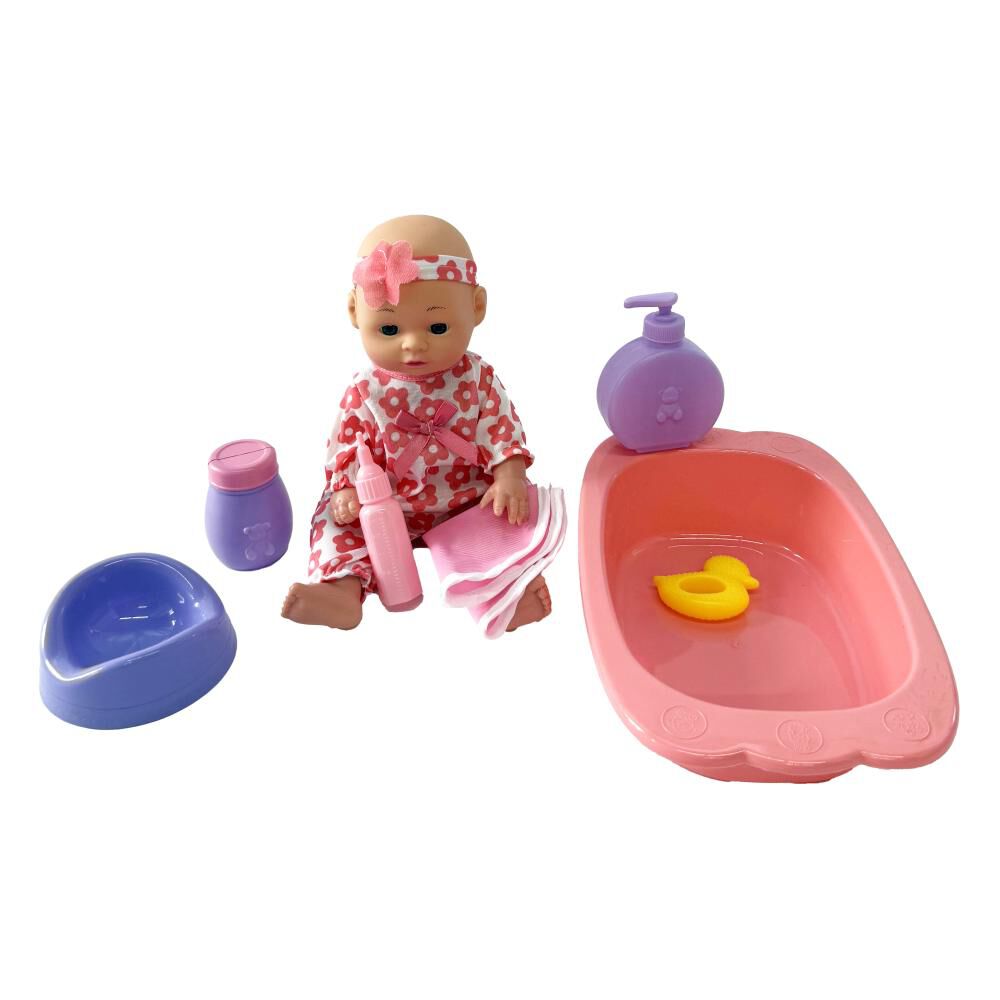 Muñeca Baby Doll Bostecitos Abc Con Bañera Y Acc 13" image number 4.0