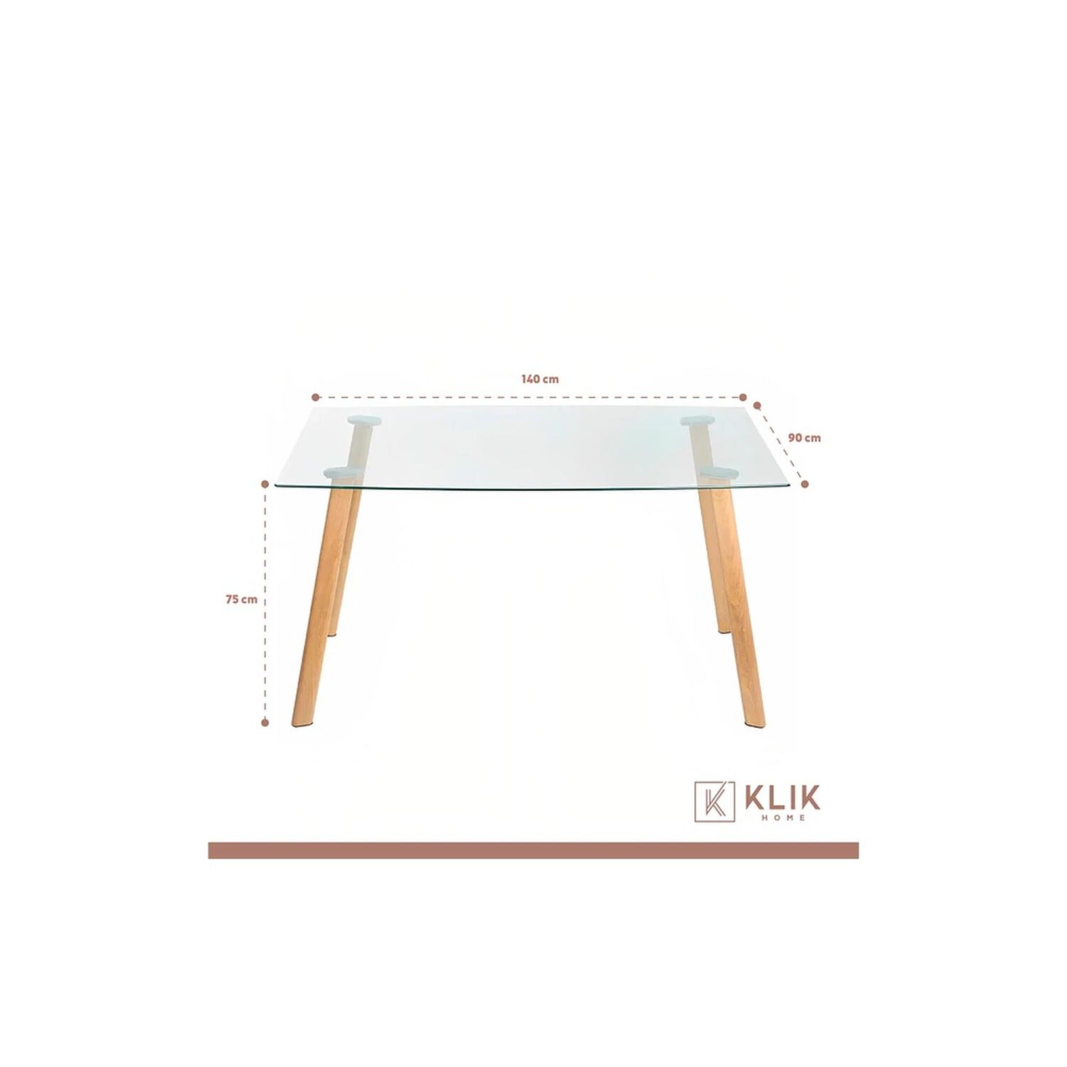 Comedor Mesa De Vidrio N&oacute;rdica 140x90 Cm + 6 Sillas Eames Negras image number 5.0