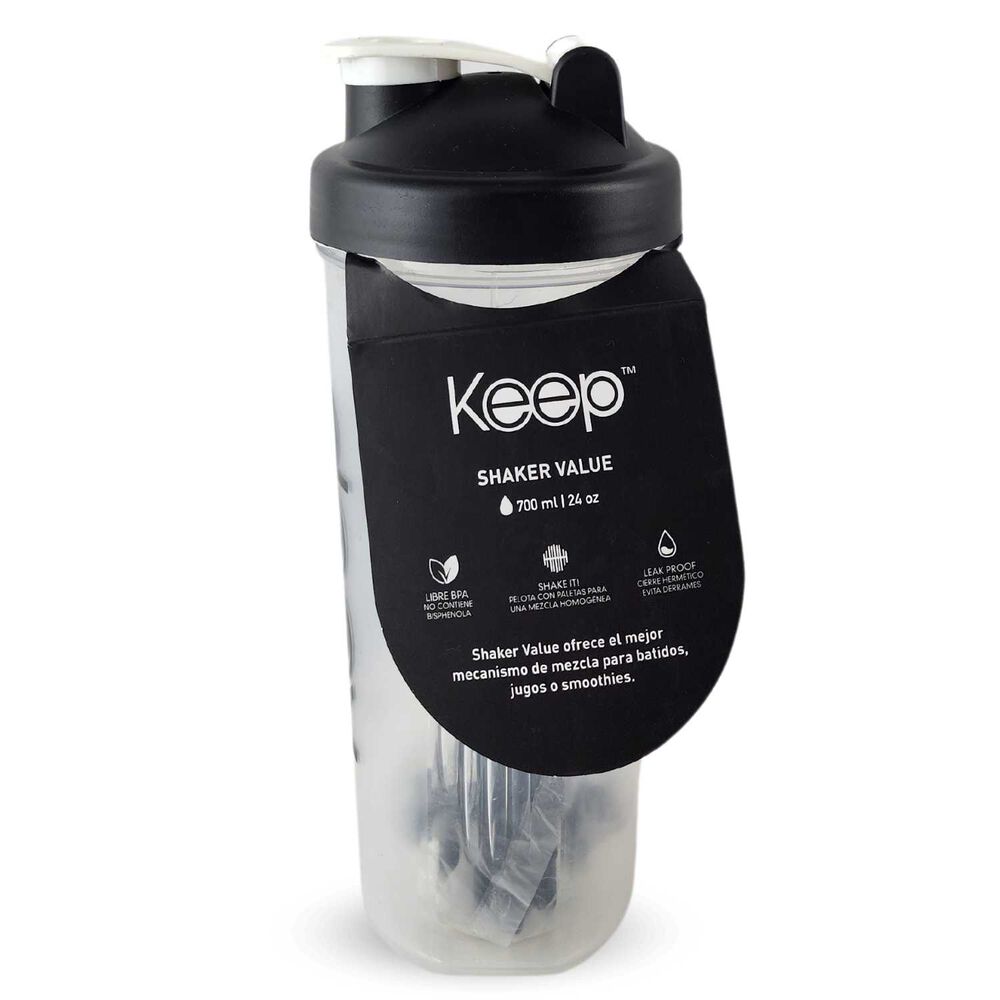 Botella Keep Shaker Value 700ml Agua Deportes Proteina Negro image number 1.0