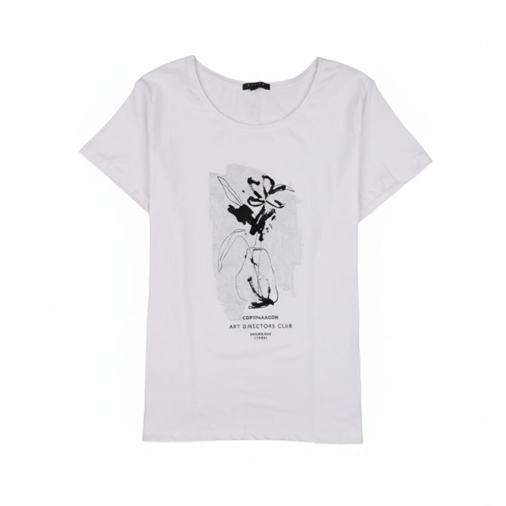 Polera Print Delantero Fozalizado Manga Corta Cuello Redondo Mujer Kimera image number 0.0