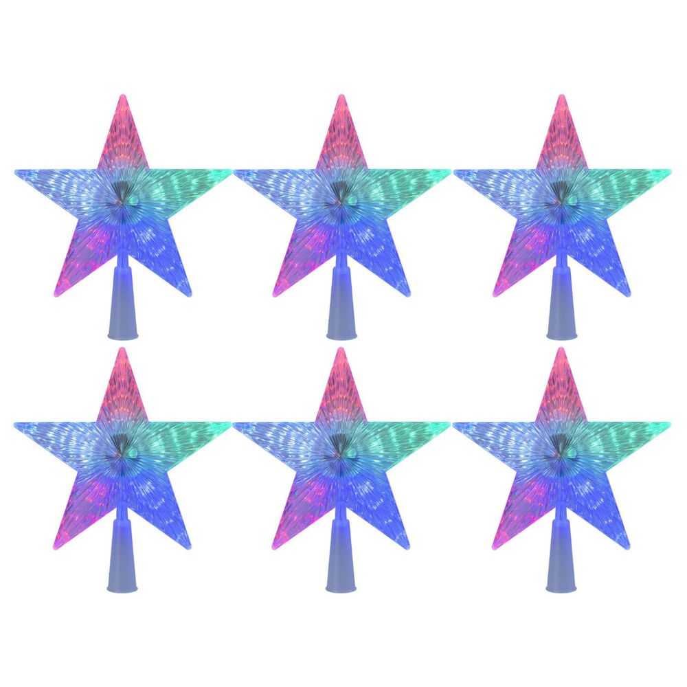 Set 6 Estrellas Punta Arbol Rgb Navidad A Pilas Decoracion image number 0.0