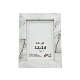 Pack 2 Marco Portarretrato M&aacute;rmol Blanco Elegante 13x18 Cm