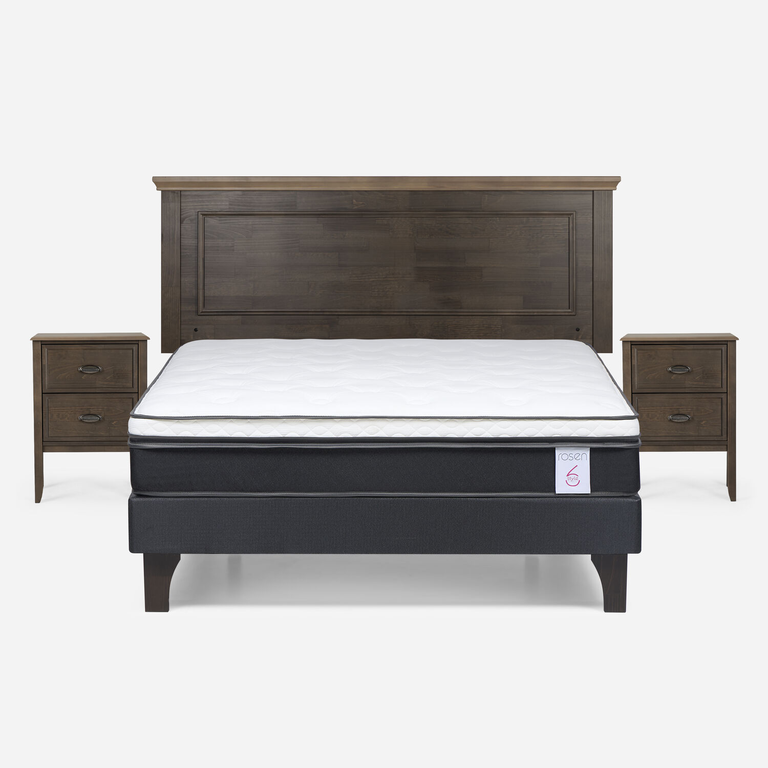 Cama Europea Rosen New Style 6 / 2 Plazas / Base Normal + Set De Maderas Anna image number 0.0