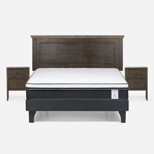 Cama Europea Rosen New Style 6 / 2 Plazas / Base Normal + Set De Maderas Anna