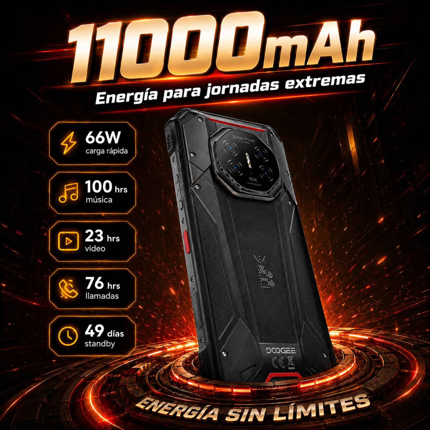 Doogee S300 Pro | Tel&eacute;fono Rugged 5g 11000mah Y C&aacute;mara 200mp image number 3.0