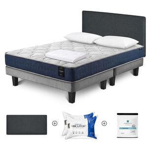 Cama Europea Cannon New Still / 2 Plazas / Base Dividida + Almohadas + Cubrecolch&oacute;n