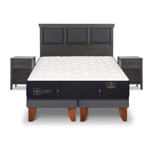Cama Europea Cic Premium / 2 Plazas / Base Dividida + Set De Maderas