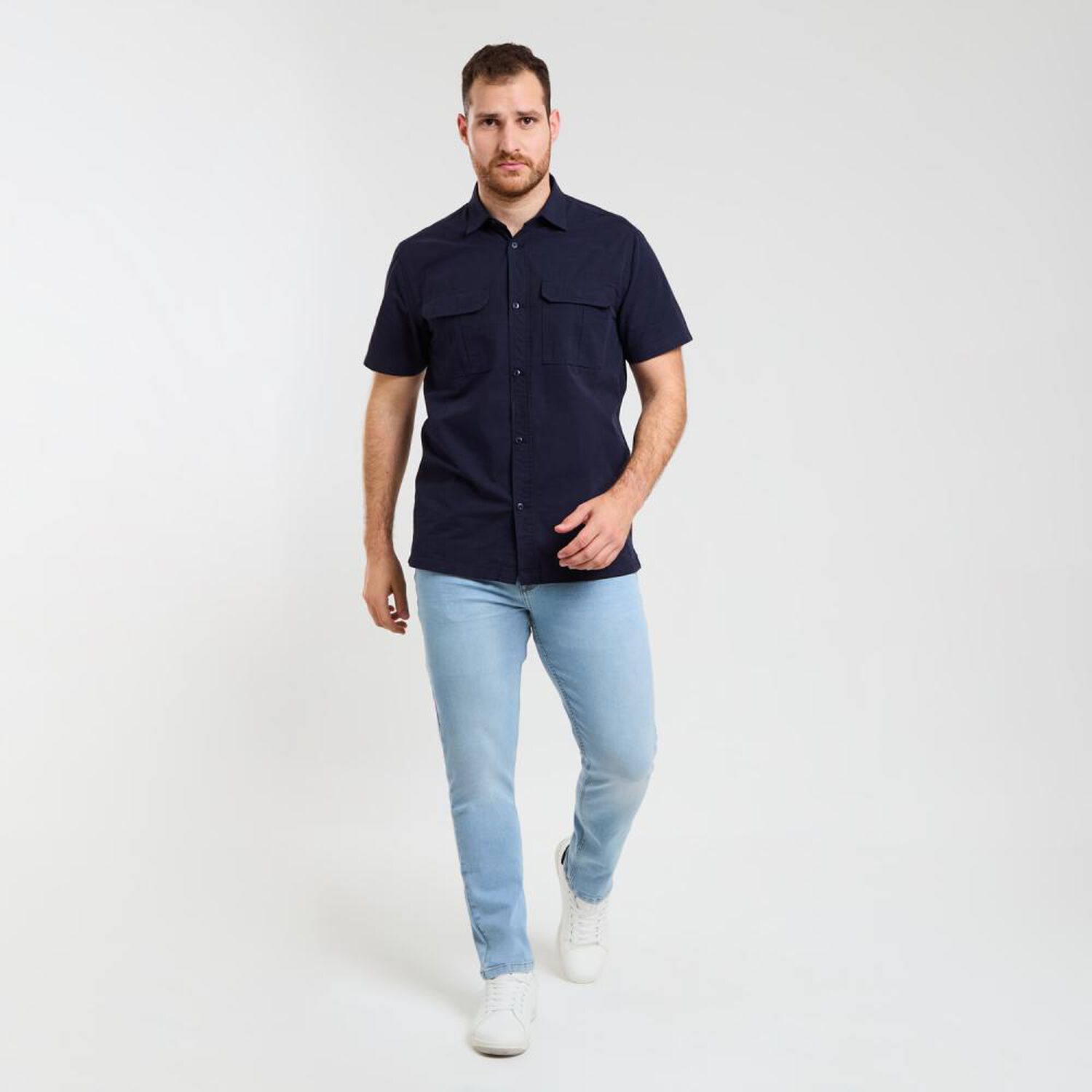 Camisa Lisa Regular Manga Larga Hombre Peroe image number 1.0
