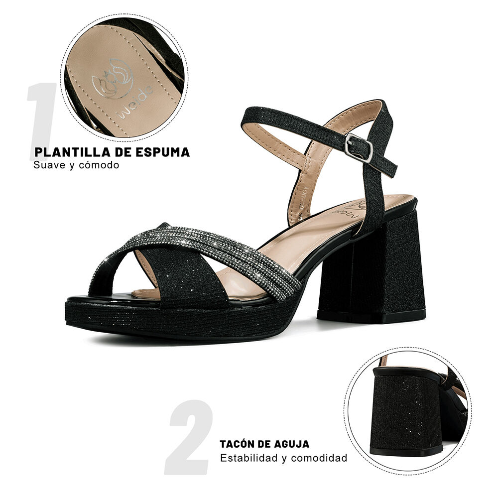 Sandalia Taco De Moda Con Pedrería Mujer Weide You536 image number 8.0