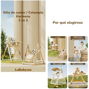 Silla De Comer Columpio 2 En 1 Con Protector Crema Lubabycas