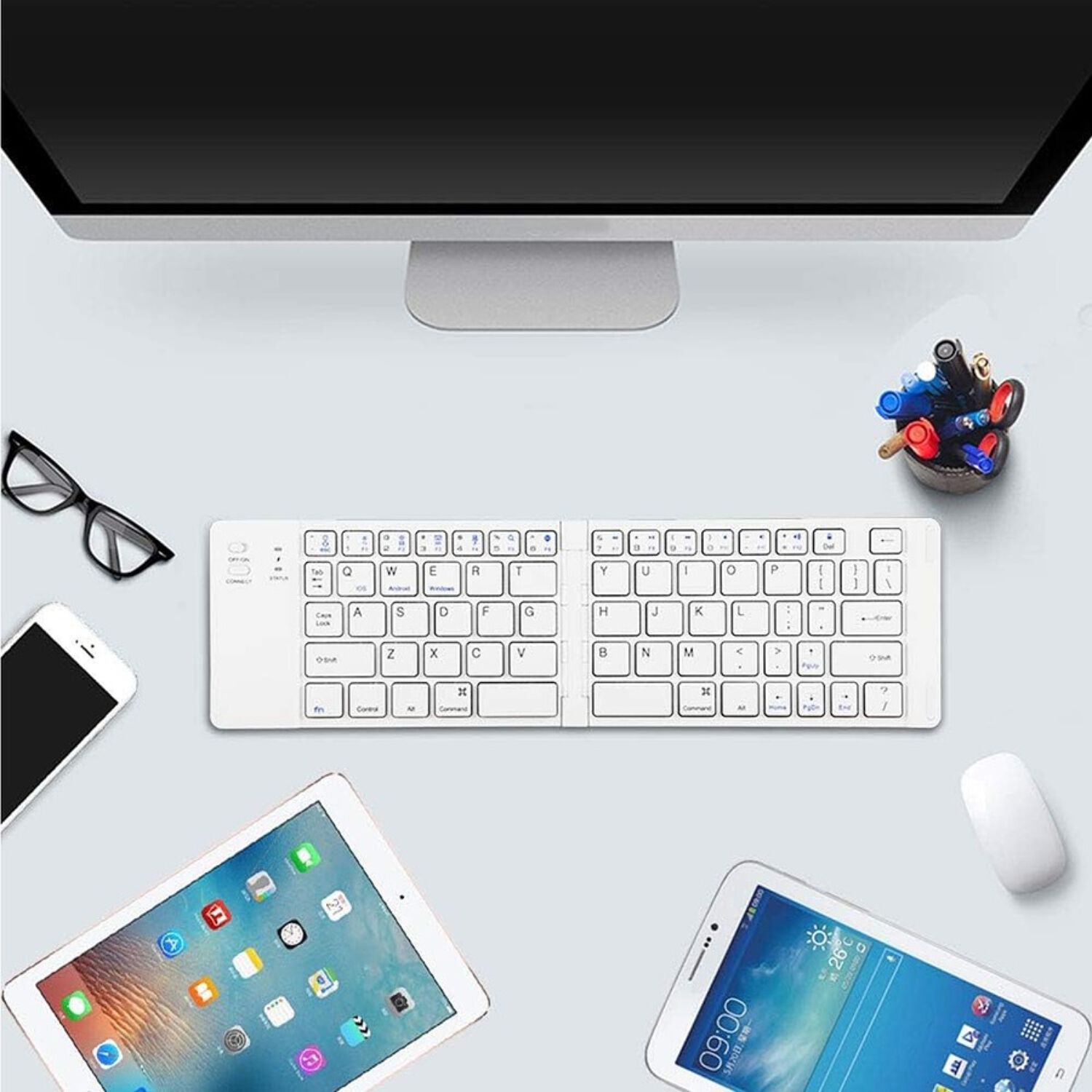 Mini Teclado Inalambrico Plegable Portatil Bluetooth image number 0.0