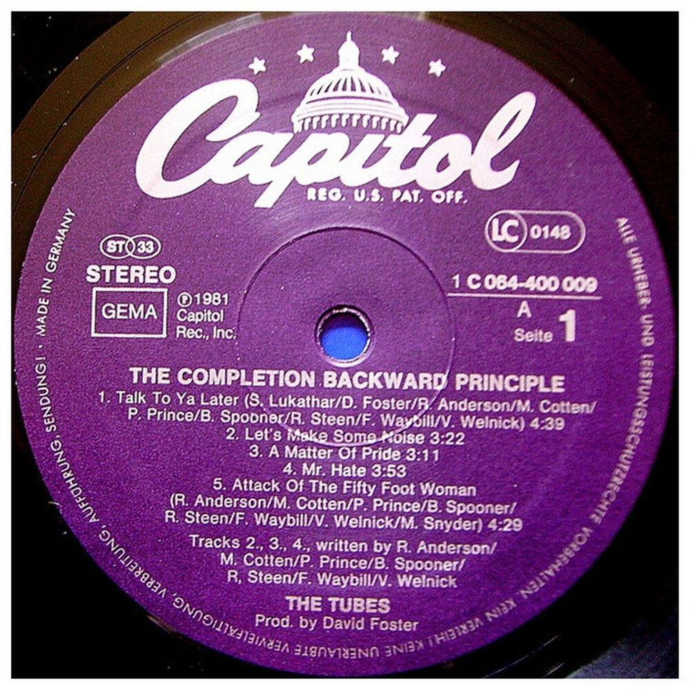 Tubes - The Completion Backward Principle | Vinilo Usado image number 2.0