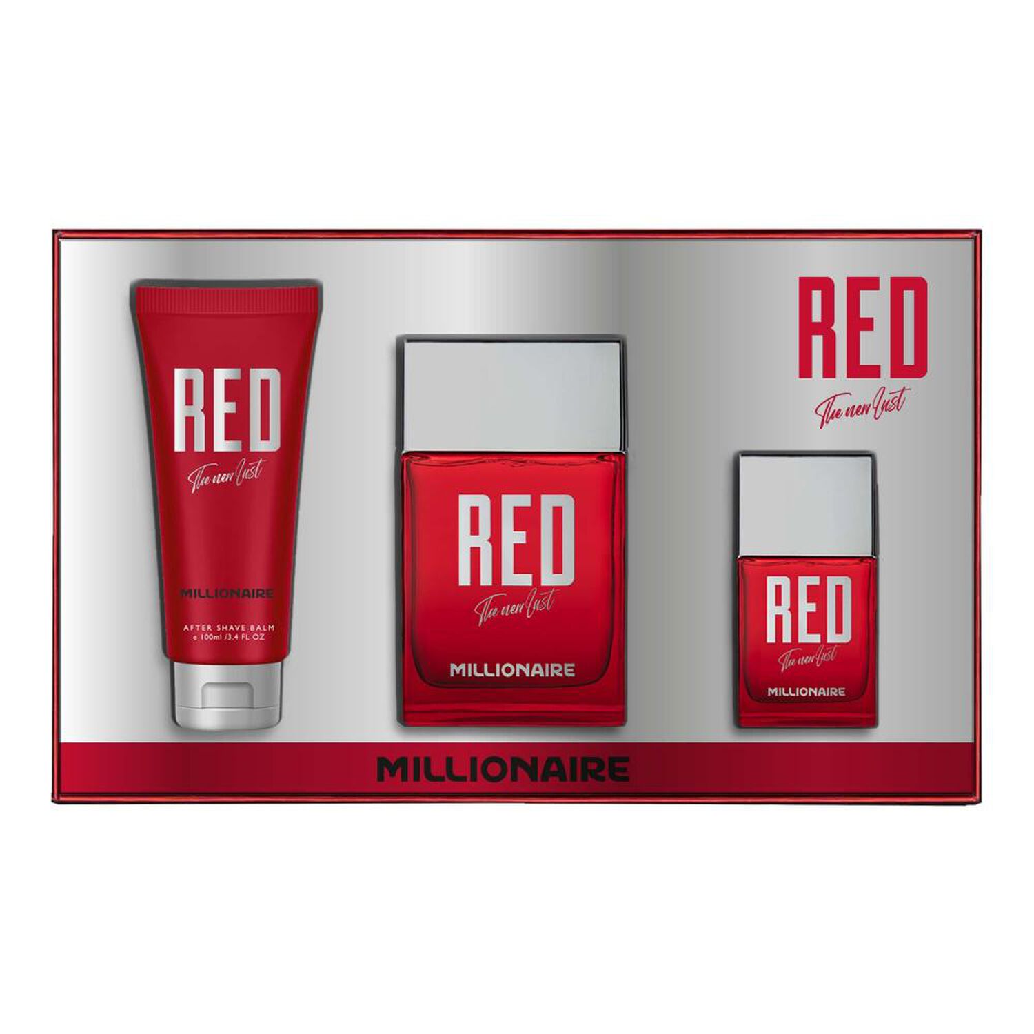 Set De Perfumer&iacute;a Red Lust Millionare / 100ml+30ml+100ml / Eau De Parfum + Edp 100ml + Red Lust 30ml + After Shave 100ml image number 0.0