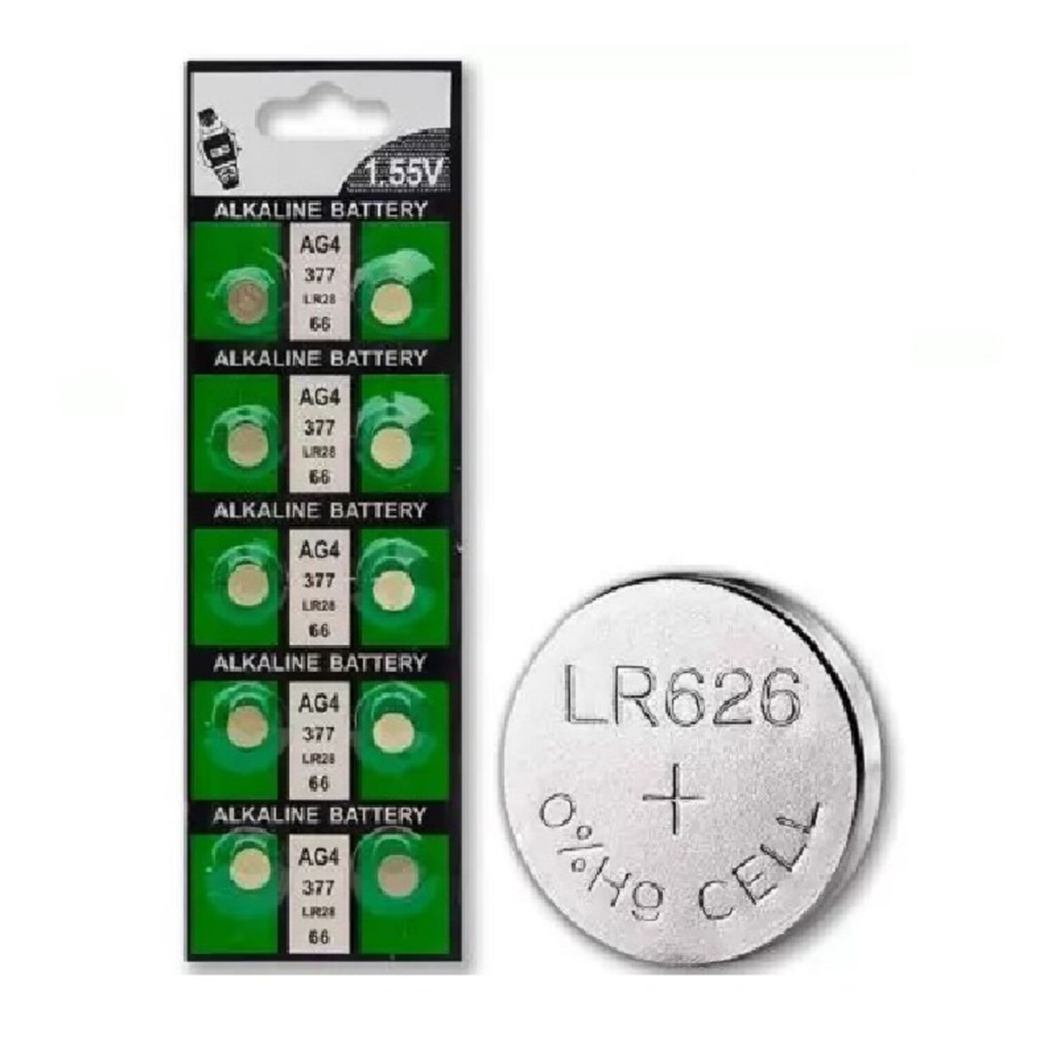 Pilas Para Reloj U Otros Usos Boton Lr626 Ag4 377a 1,5v Tira 10 Unidades image number 2.0
