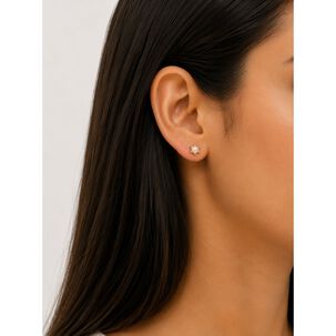 Aros Perla Cultivada Pistilo 6mm N4 Oro 18k 2.50gr Mujer Dorado