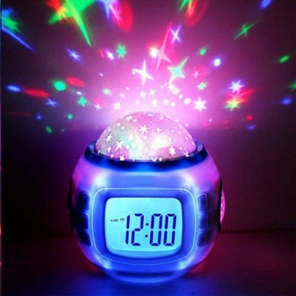 Reloj Despertador Digital Proyector Estrellas Sonido Natural image number 1.0