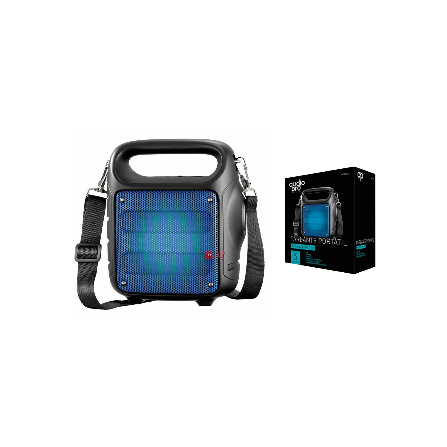 Parlante Bluetooth Con Iluminaci&oacute;n Azul 5w Rms Port&aacute;til - Ps image number 1.0