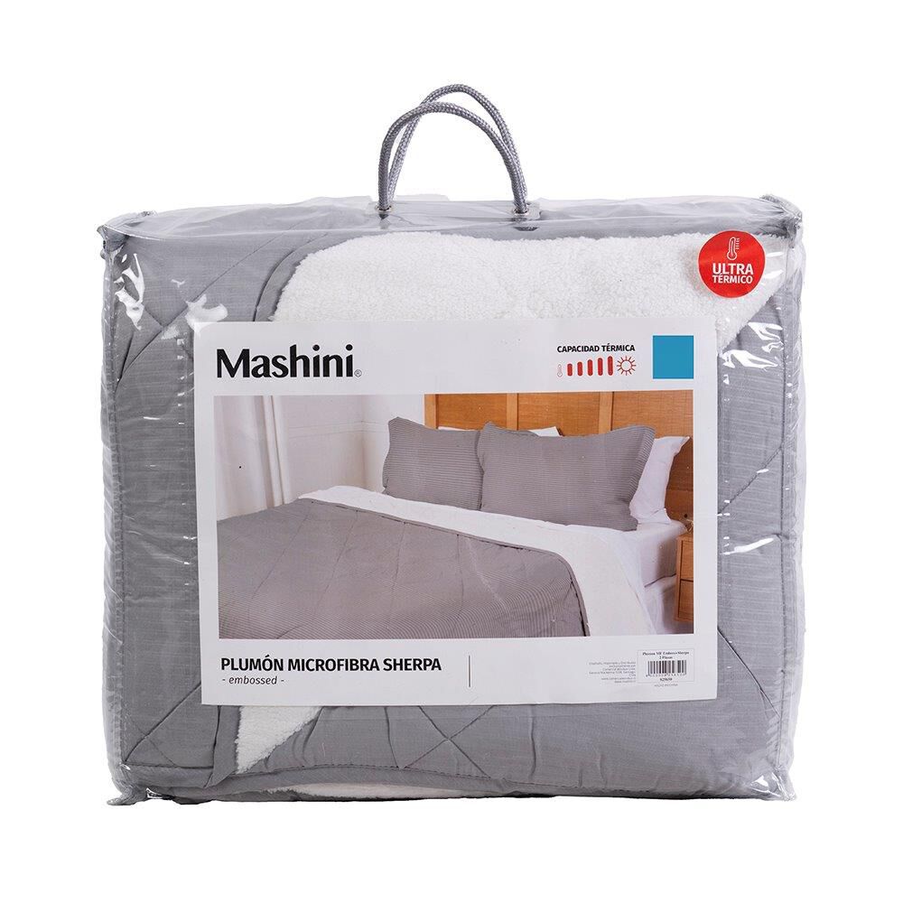 Plumon Emboss+sherpa 2 Plazas Gris image number 4.0