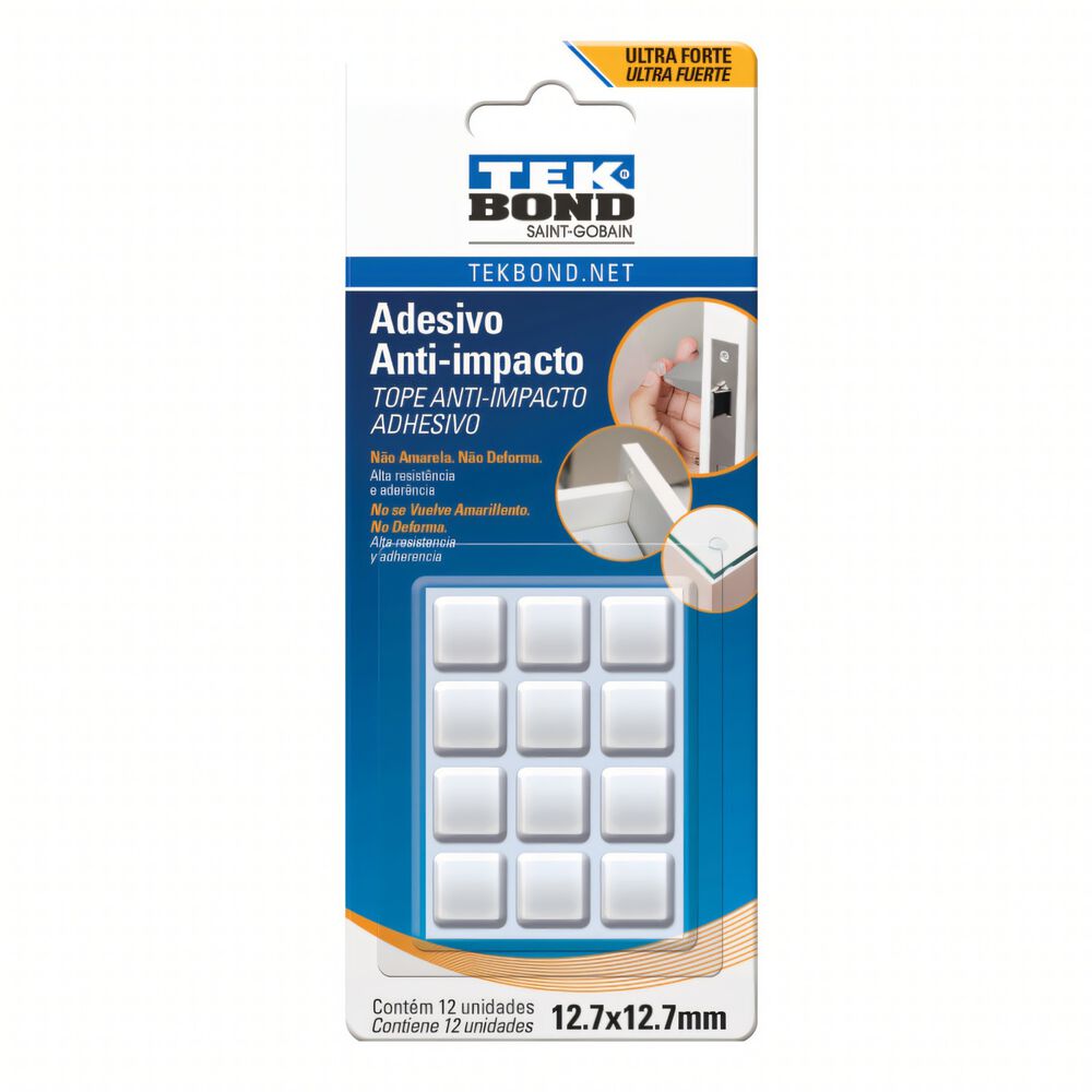 Topes De Muebles Cuadrado M - 12.7mm 12un. - Tekbond image number 0.0
