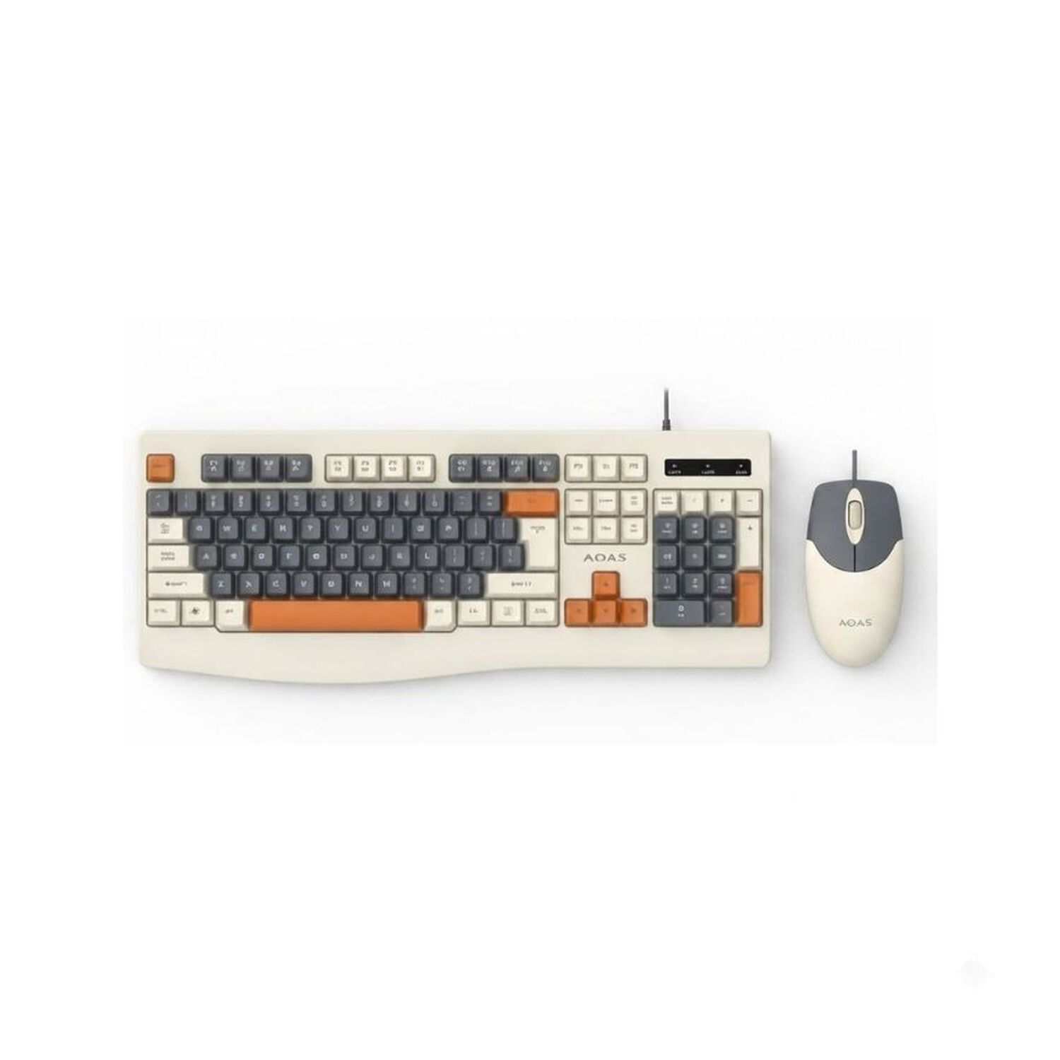 Set Teclado Mec&aacute;nico Look Y Mouse Color Beige Naranjo image number 3.0