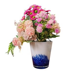 Florero De Vidrio Fabricado En Polonia 16 Cm Cobalto