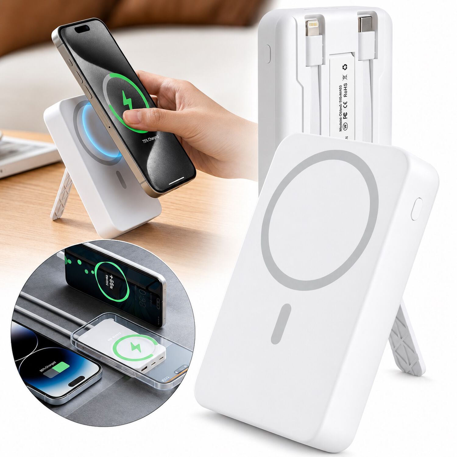 Bater&iacute;a Externa Power Bank Magn&eacute;tica Inal&aacute;mbrica De 10000 Mah image number 4.0