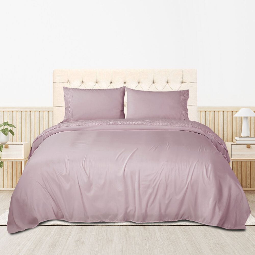 Sábana Broderie King Palo Rosa image number 4.0