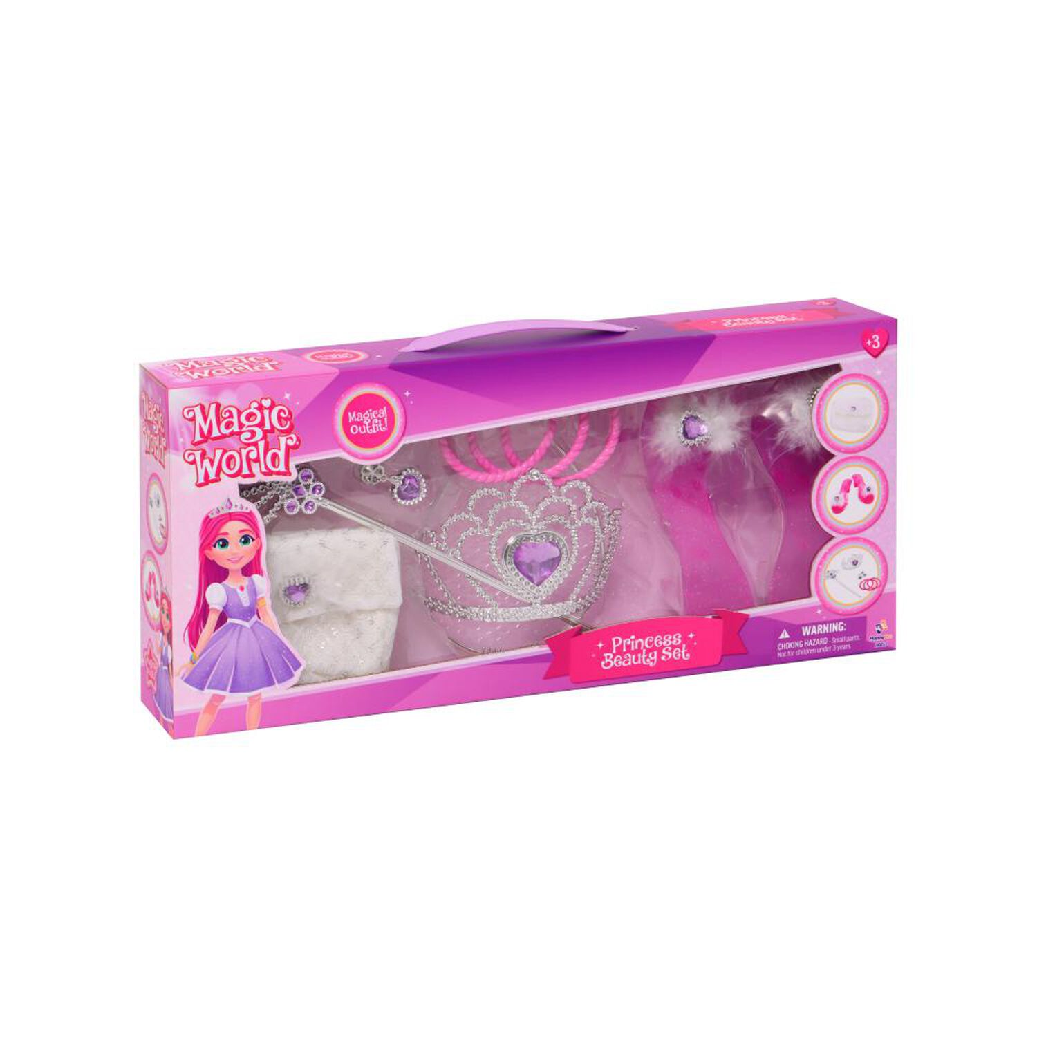 Set Belleza Princesa, Zapatillas, Corona, Baston, Cartera, Accesorios Happy Line image number 1.0