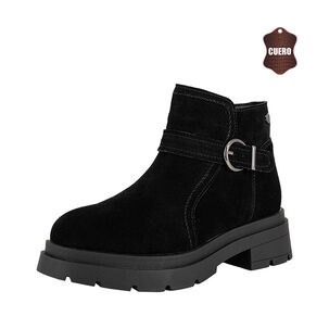 Botin De Cuero Rosie Full Negro Alquimia