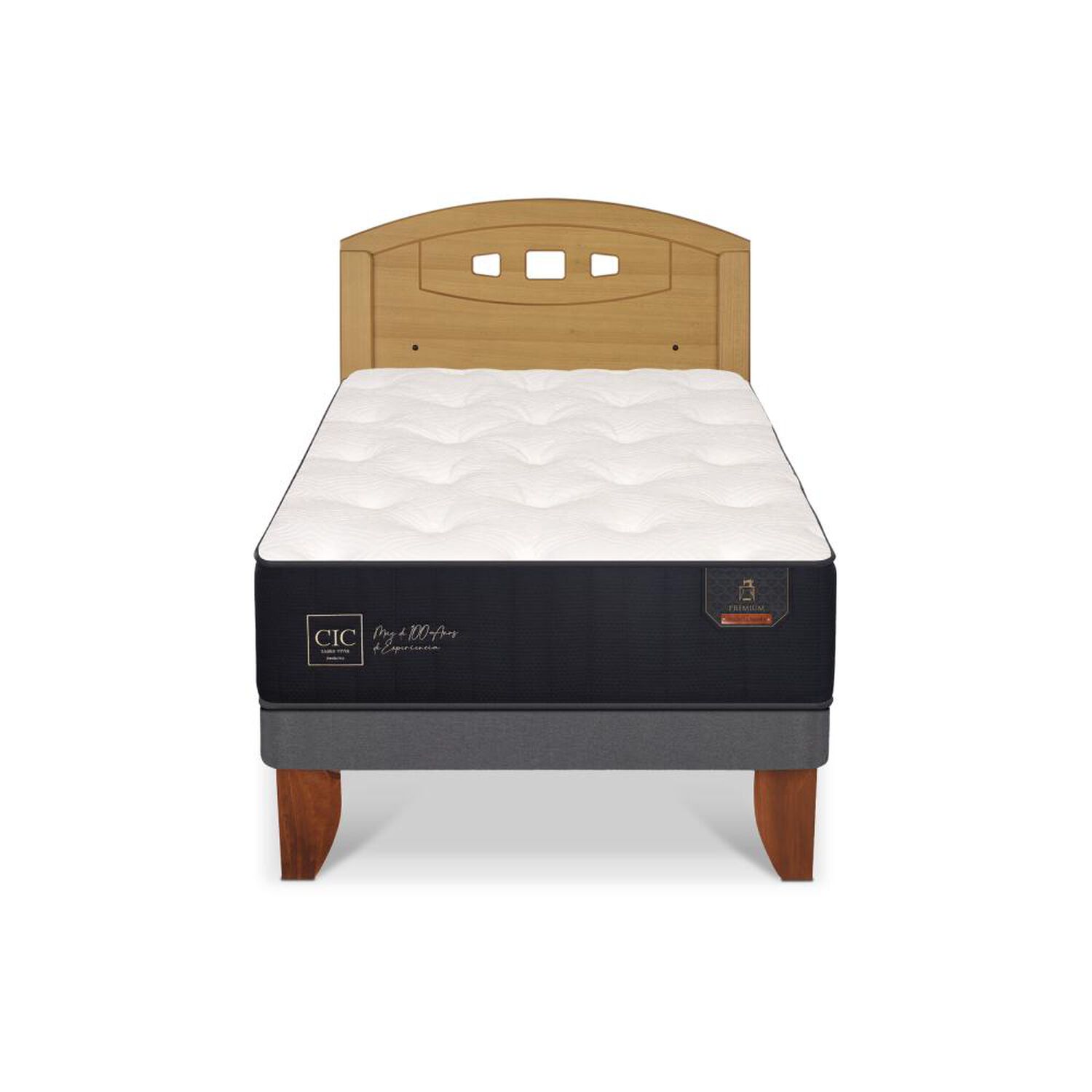 Cama Europea Cic Linea Premium / 1.5 Plazas / Base Normal + Respaldo image number 0.0