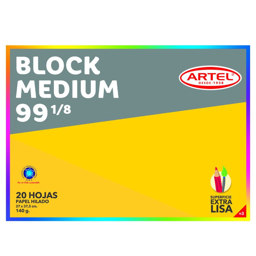 Block Medium 99 1/8 20 Hojas Artel image number 0.0